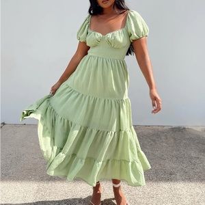 Princess Polly Danny Midi Dress Green size 4